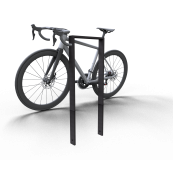 Lean-on hoop made of steel tube | Square tube, 80 x 20 mm | without cross bar | total width: 450 mm | hot-dip galvanized and coated DB 703